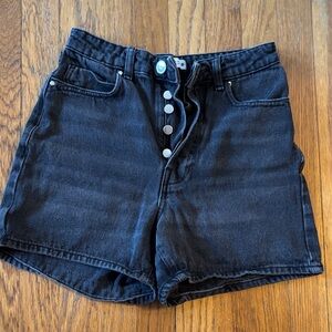 Zara High Waisted Black Jean Shorts